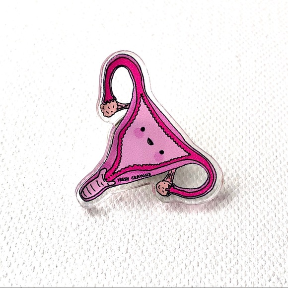 Uterus anatomy pin, Fresh Crayons acrylic pin - Picture 2 of 5